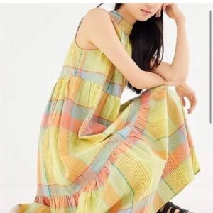 Urban Outfitters Greta Tiered Yellow Dress size small/petite